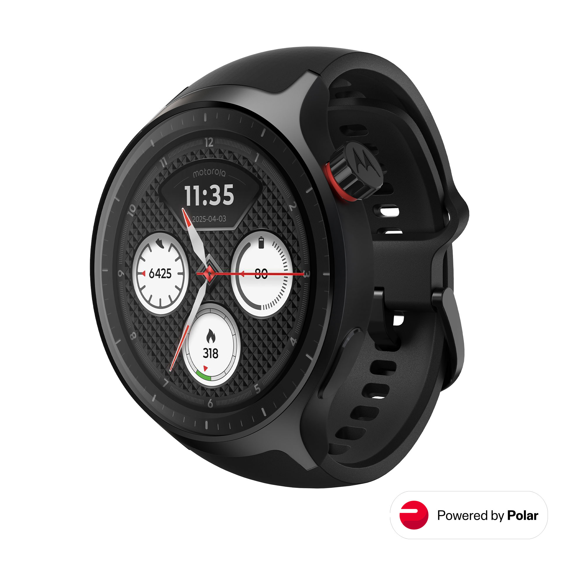 moto watch Powered by Polar Negro Silicona